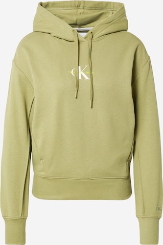 Sweat-shirt Calvin Klein Jeans en vert : devant