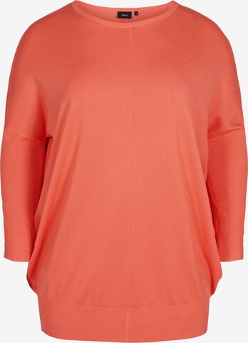 Zizzi Sweater 'Carrie' in Orange: front