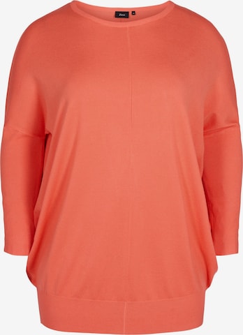 Zizzi Sweater 'Carrie' in Orange: front