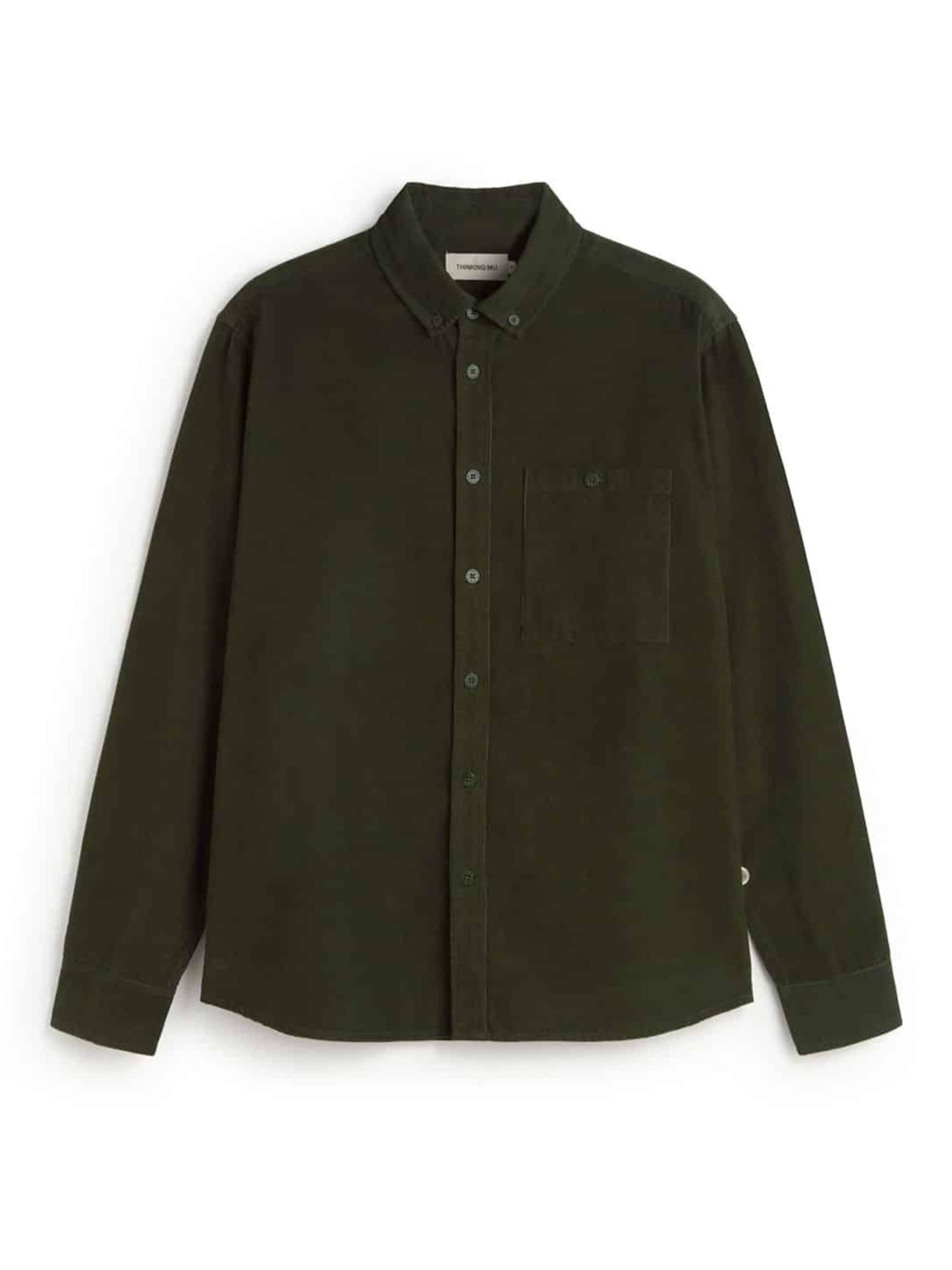 Thinking MU Regular fit Skjorta 'Anto' i grön: framsida
