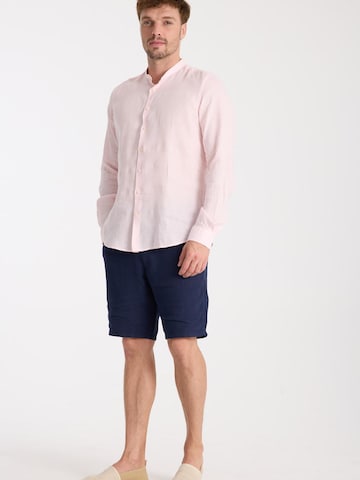 7Camicie Slim fit Zakelijk overhemd 'Caravaggio Linen Man Shirt Green' in Roze