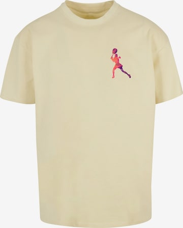 T-Shirt 'Tennis Woman Silhouette' Merchcode en jaune : devant