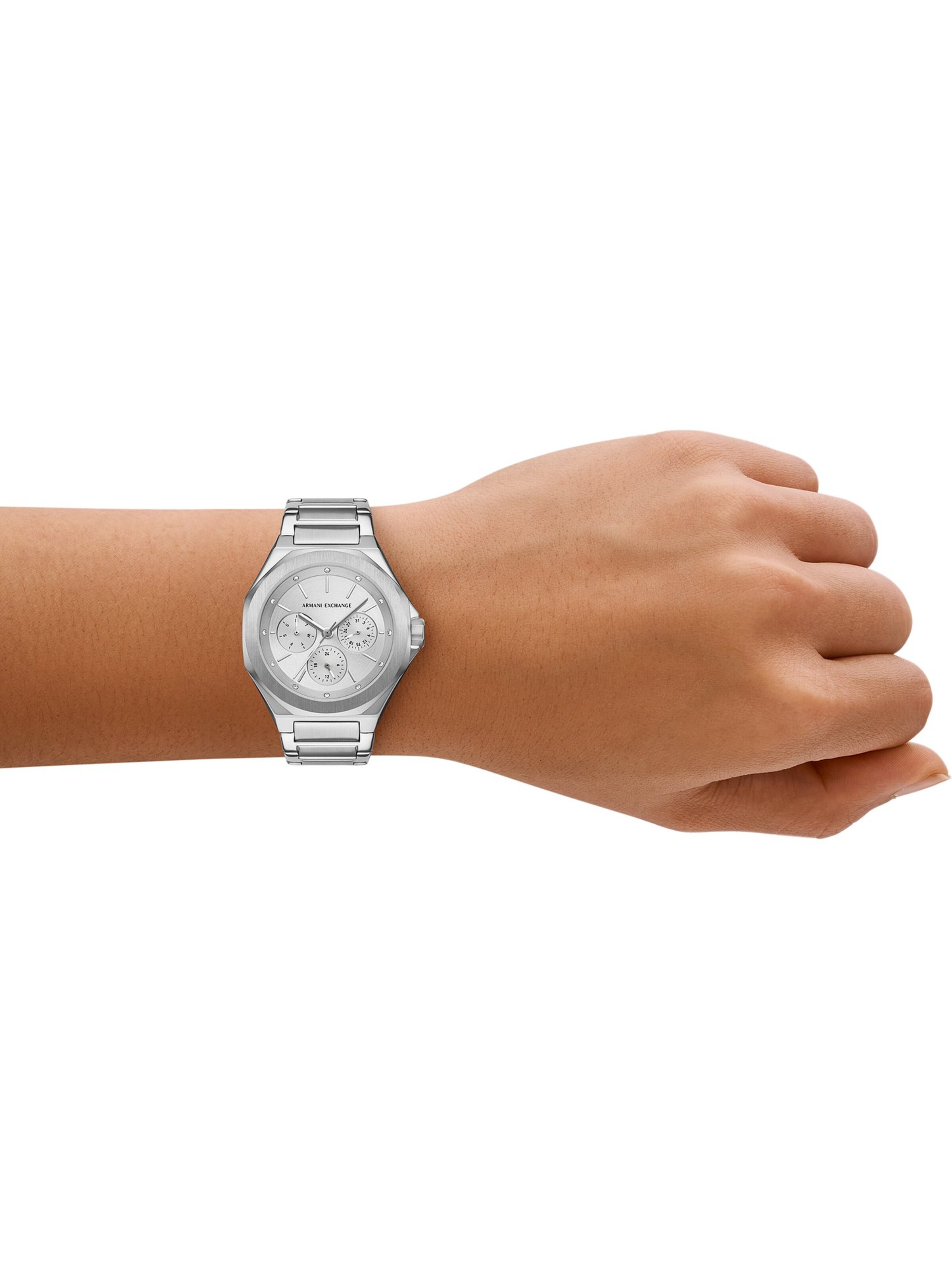 ARMANI EXCHANGE Analoguhr in Silber: Vorderseite