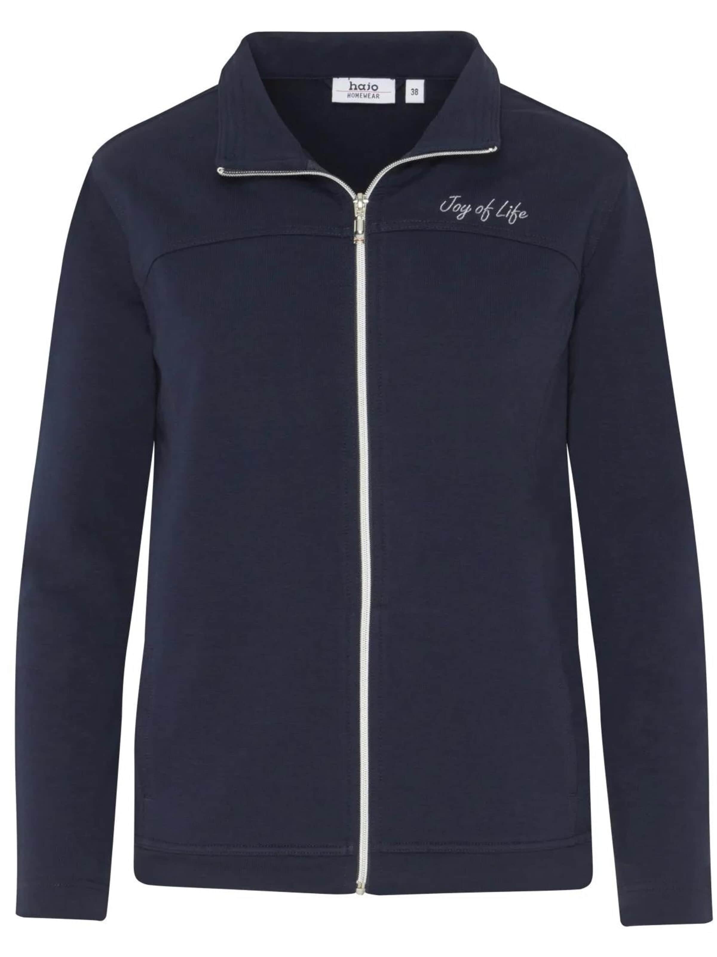 HAJO Zip-Up Hoodie 'Damen Freizeitjacke Premium Komfort' in Blue: front