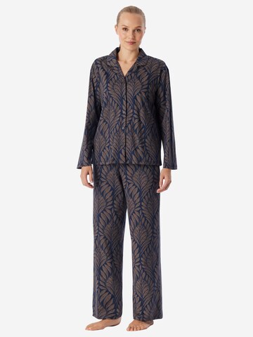 SCHIESSER Pyjama ' Interlock ' in Beige: voorkant