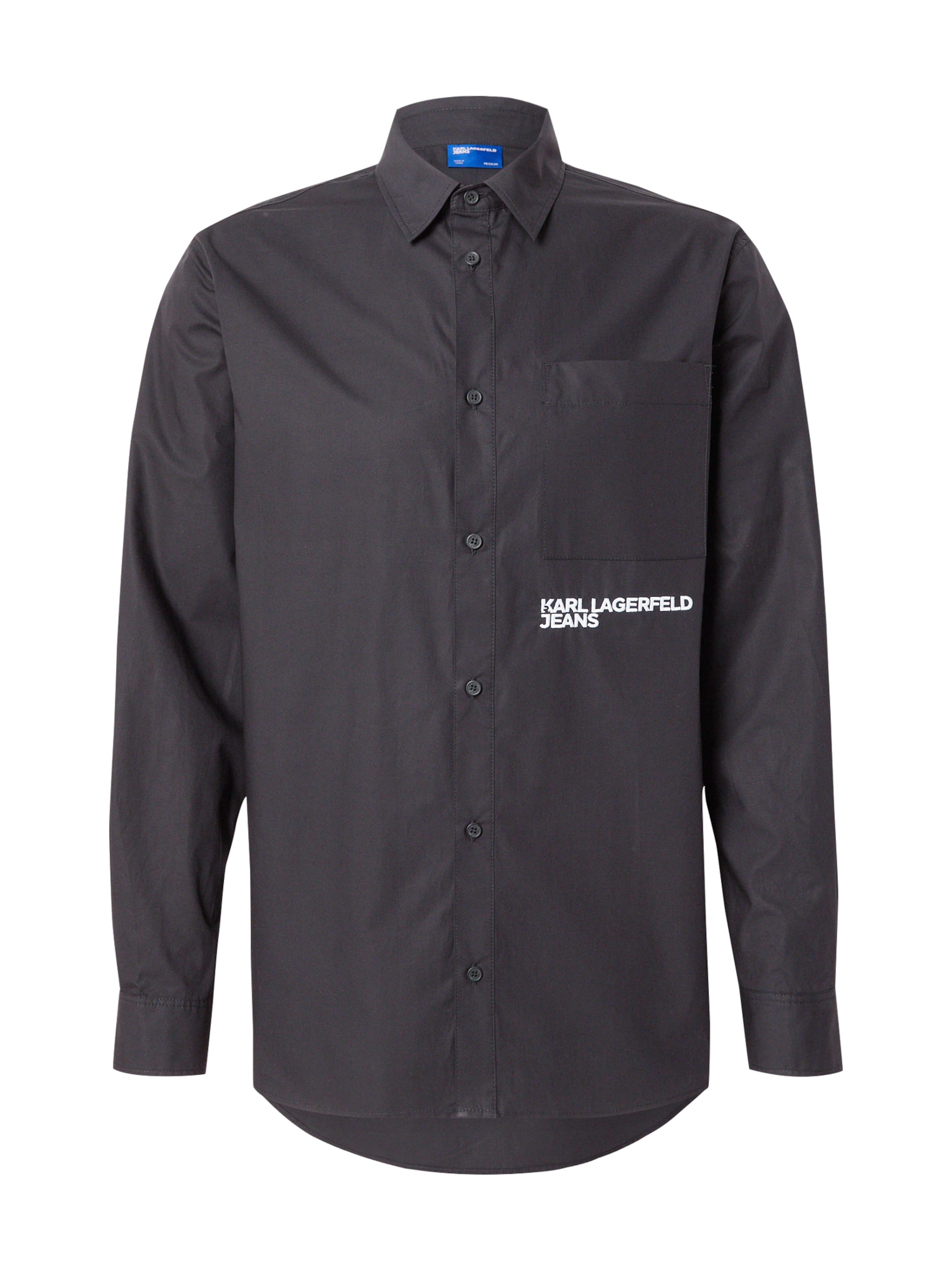 juoda KARL LAGERFELD JEANS Standartinis modelis Marškiniai: priekis