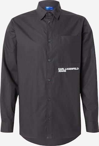 KARL LAGERFELD JEANS Regularny krój Koszula w kolorze czarny: przód