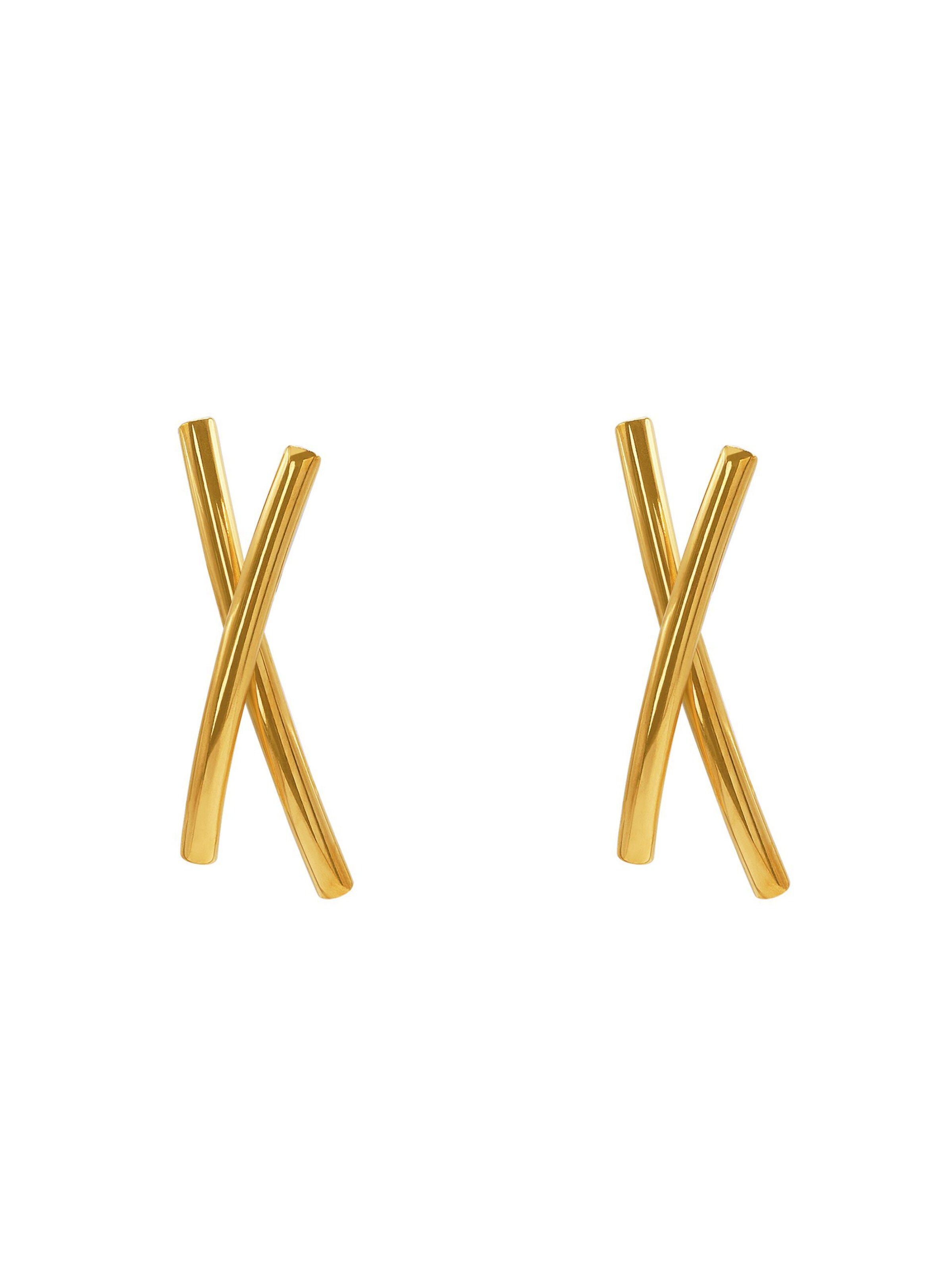 Boucles d'oreilles Heideman en or : devant