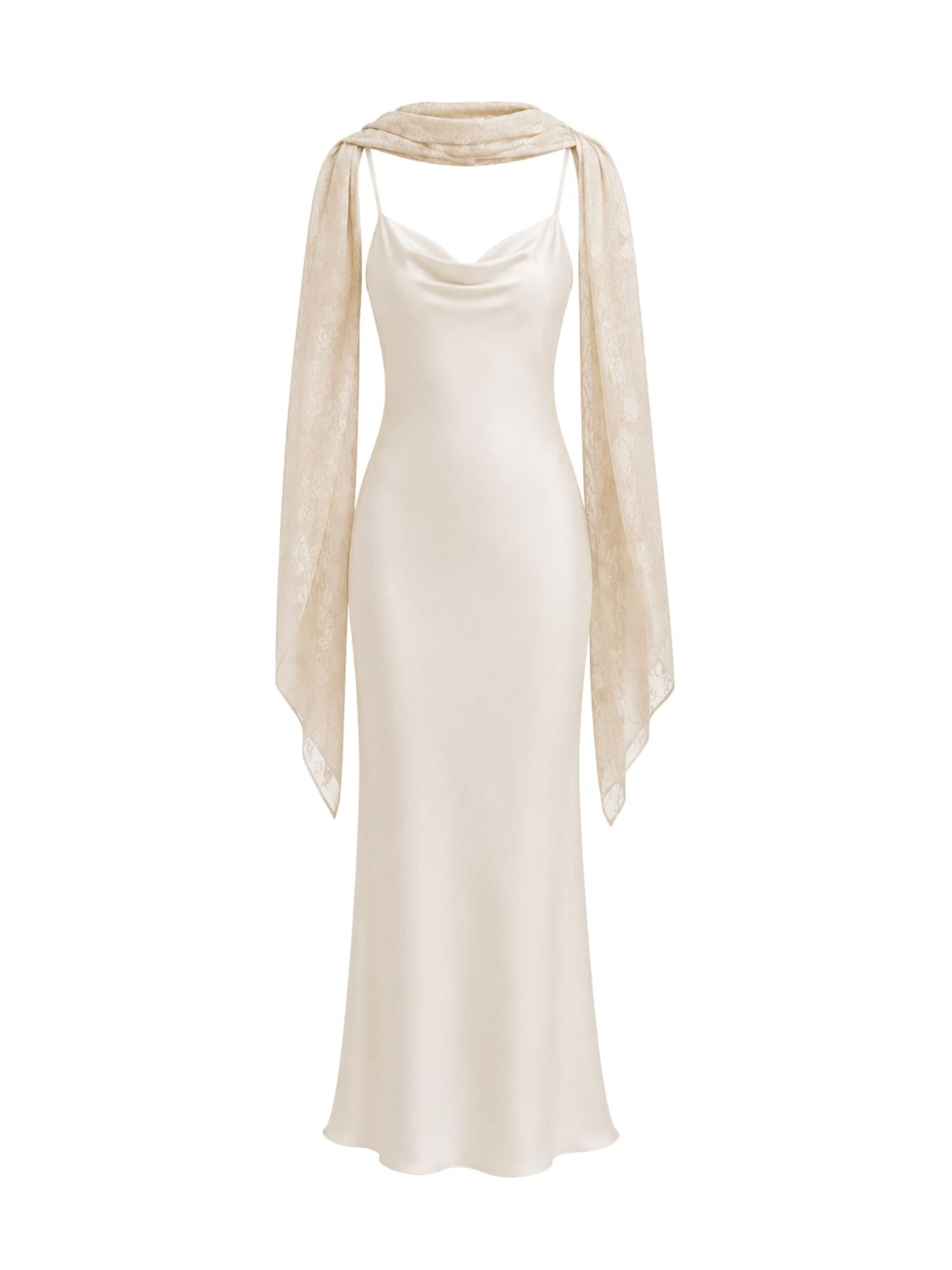 Nisia PartyWear Рокля за коктейл 'Wattala Dress' в бяло