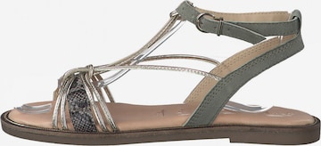 TAMARIS Páskové sandály 'Flat' – zelená