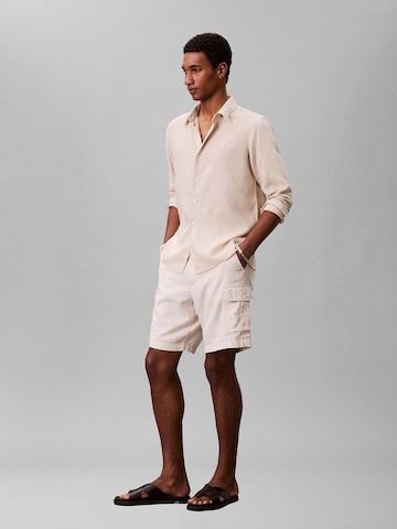 Calvin Klein Regular fit Button Up Shirt in Beige