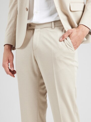 bugatti Slim fit Pleated Pants in Beige