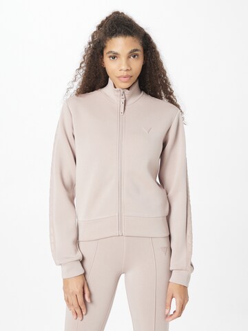 GUESS Zip-Up Hoodie 'New Allie' in Grey: front