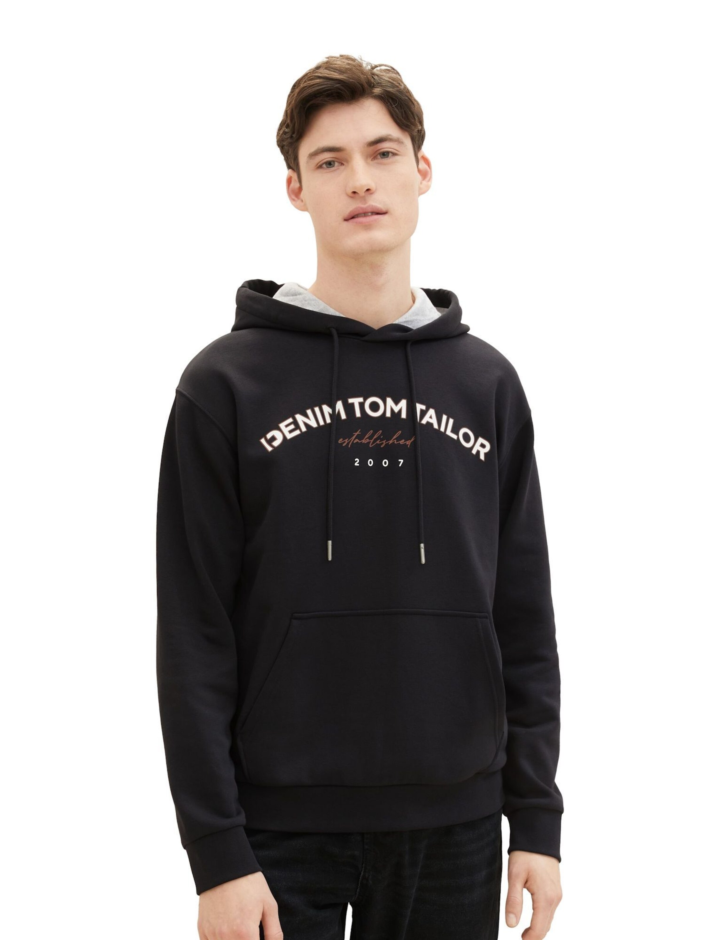 Felpa di TOM TAILOR DENIM in nero: frontale