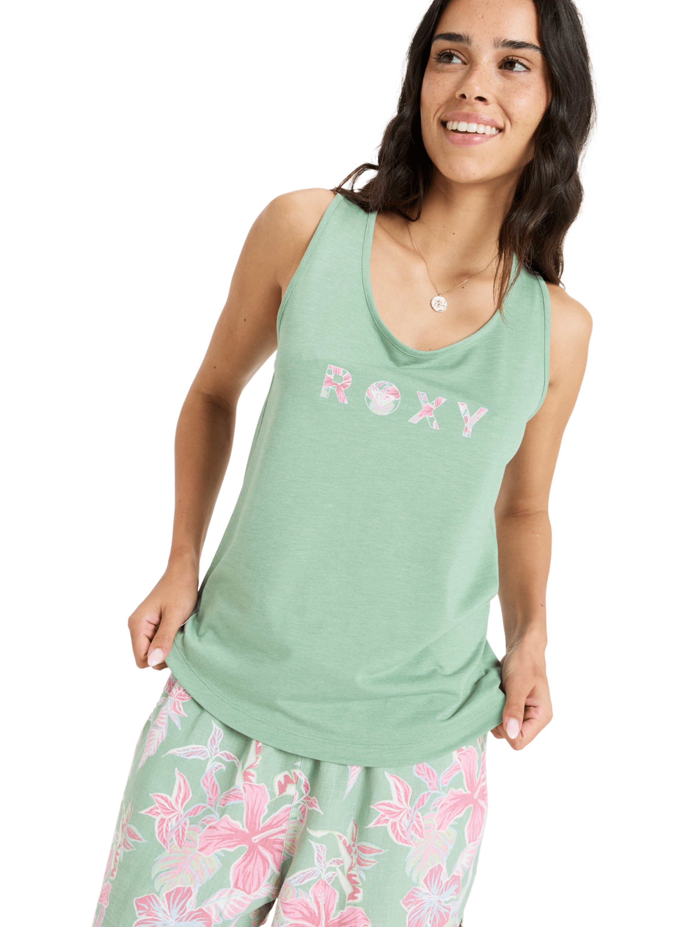 ROXY Top 'Surfclassic' in Groen: voorkant