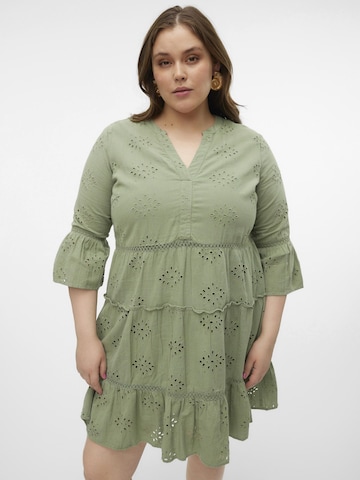 Vero Moda Curve Jurk 'DICTHE' in Groen: voorkant