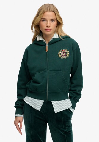Superdry & Co Zip-Up Hoodie 'Country Club' in Green: front