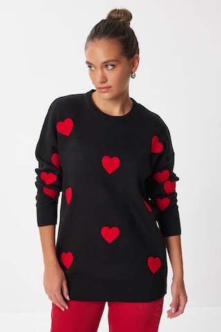 Happiness İstanbul Pulóver - fekete: elől