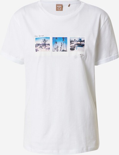 BOSS Orange T-shirt 'Summer' en azur / lilas / noir / blanc, Vue avec produit