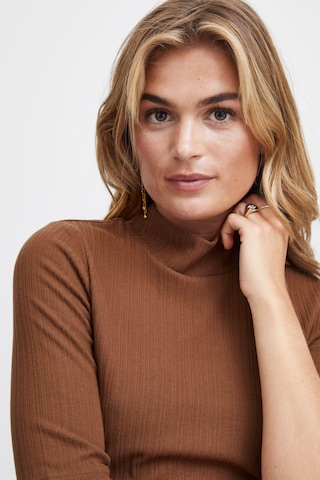 Fransa Sweater 'Henley' in Brown