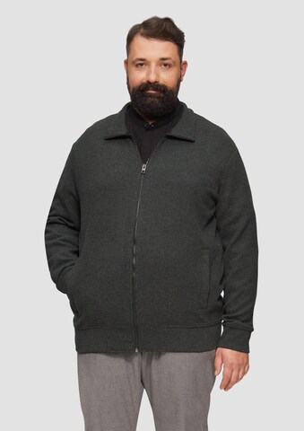 s.Oliver Men Big Sizes Sweatjacke in Grau: Vorderseite