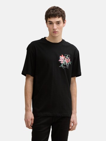 T-Shirt TOM TAILOR DENIM en noir : devant