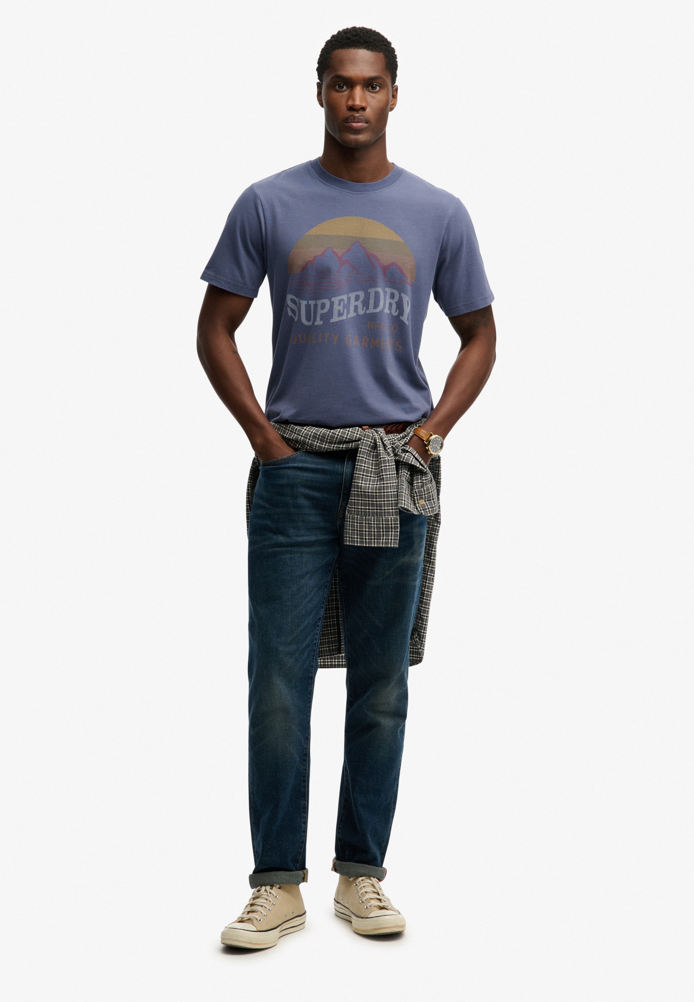 Superdry & Co Shirt 'Outdoors Mountain' in Blauw