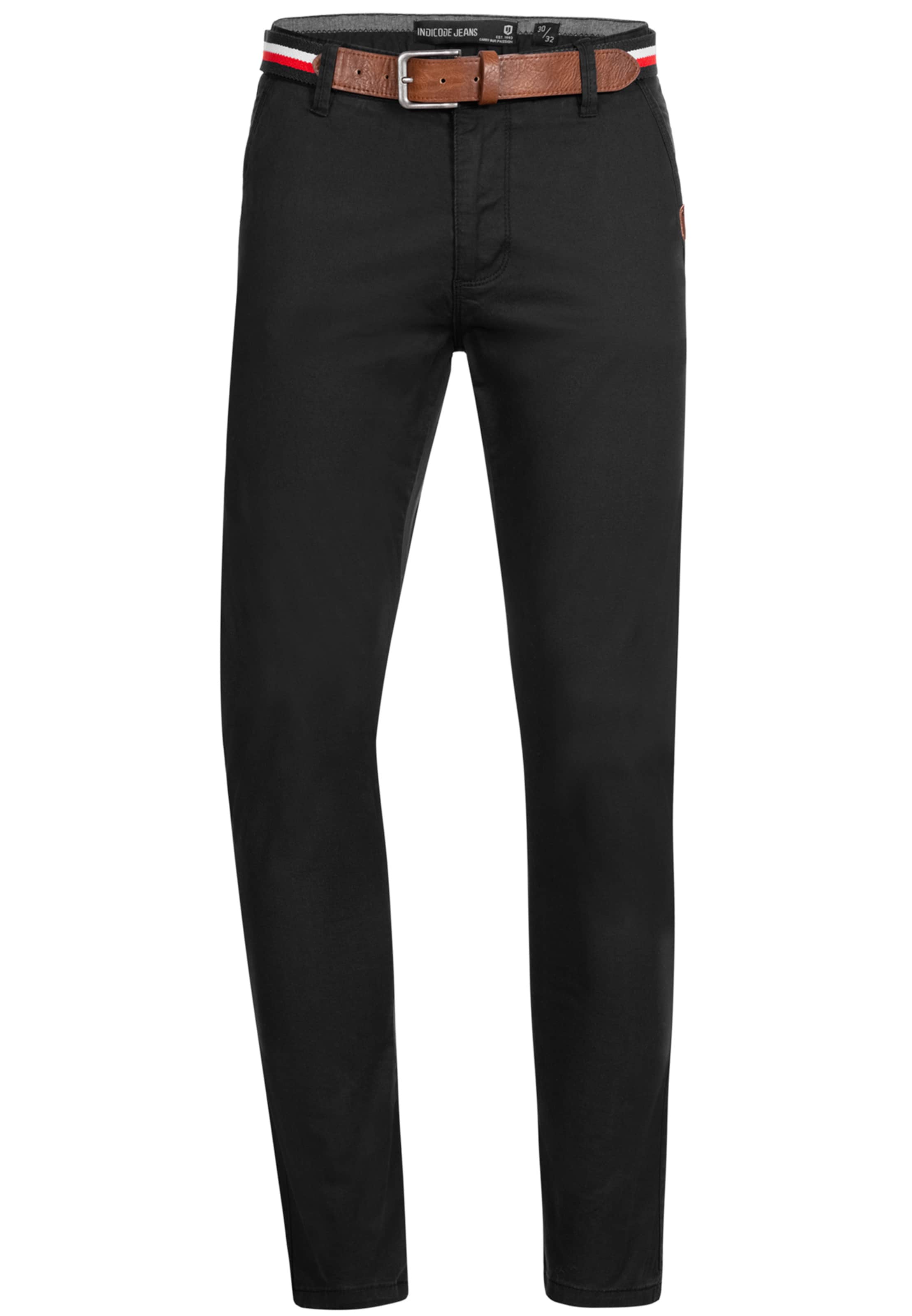 INDICODE JEANS Regular Chino Pants &#x27;Cherry&#x27; in Black: front