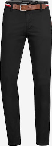 INDICODE JEANS Regular Chino Pants 'Cherry' in Black: front