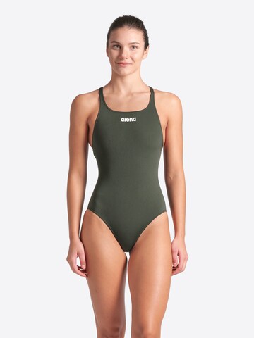 ARENA Swimsuit 'TEAM PRO SOLID' in Green: front