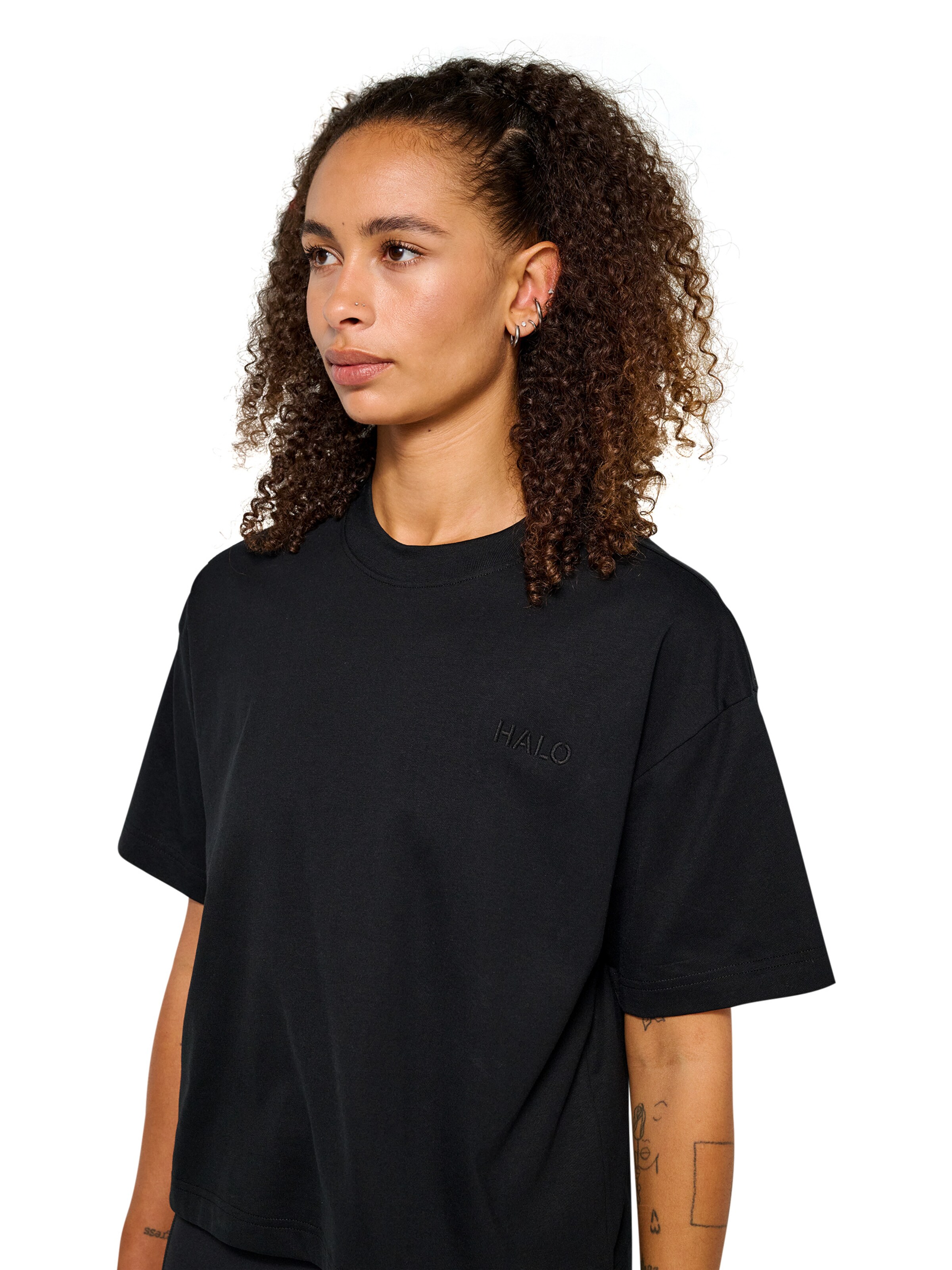 HALO Shirt in Zwart: voorkant