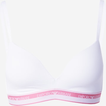 Emporio Armani Triangle Bra in White: front