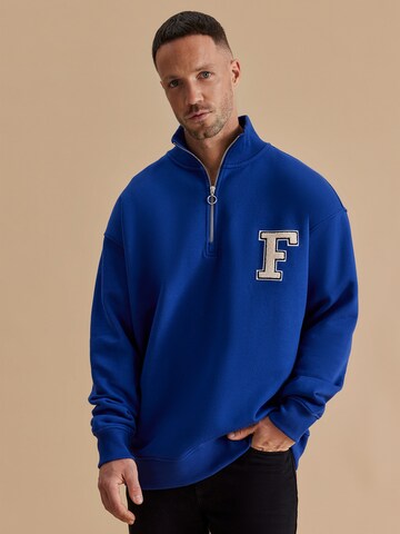 DAN FOX APPAREL Sweatshirt 'Dave Heavyweight' in Blue: front