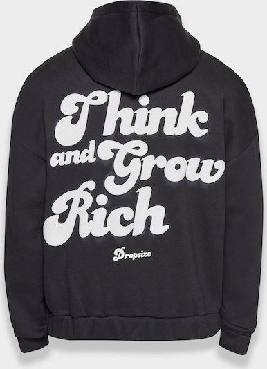 Dropsize Sweatvest 'Heavy Grow Rich' in de kleur Zwart / Wit, Productweergave