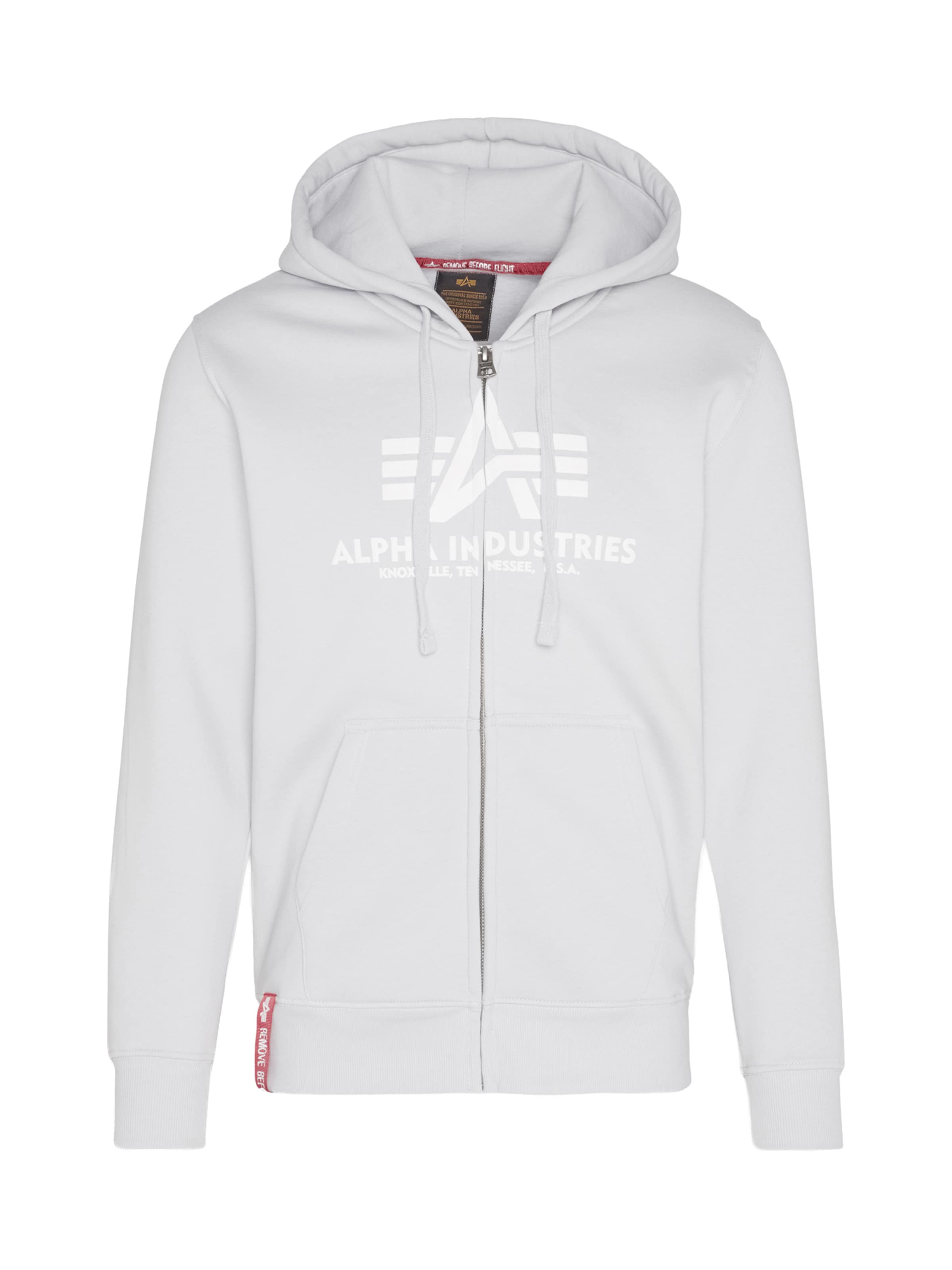 ALPHA INDUSTRIES Sweat jacket in Grey: front