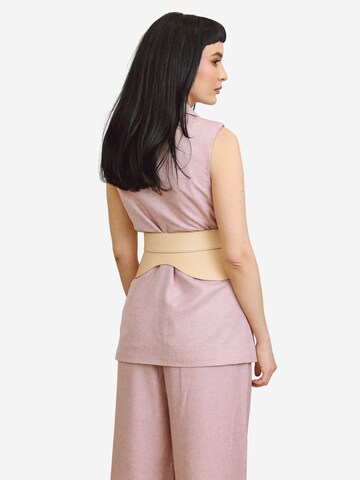 Haute Cuir - Cinturón 'Crescent Peplum Belt' en beige