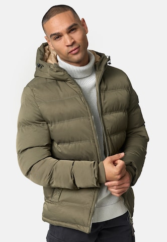 Veste d’hiver INDICODE JEANS en vert : devant