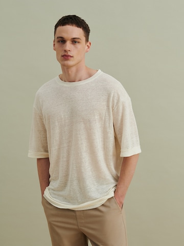 DAN FOX APPAREL - Camisa 'Maxim' em branco: frente