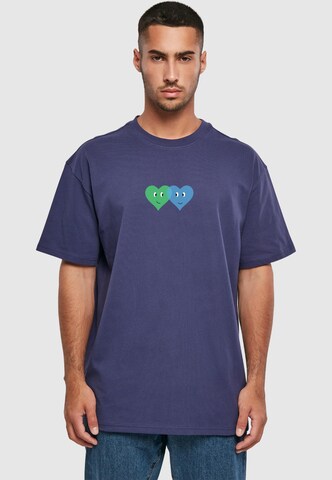 Merchcode Shirt 'Two Hearts' in Blue: front
