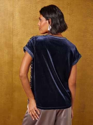 love & roses - Camiseta en azul