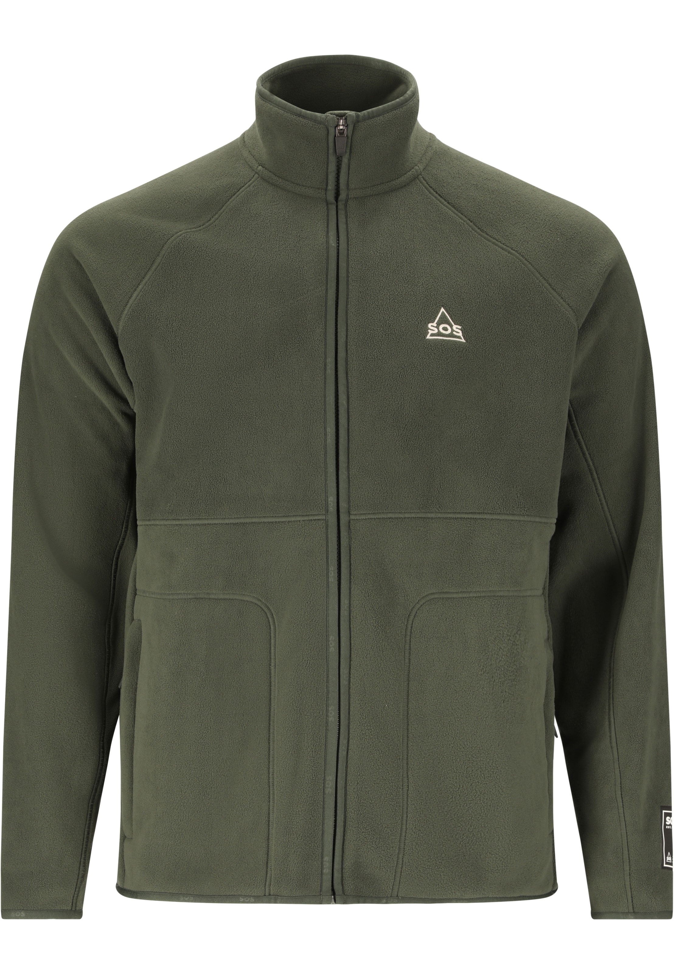 SOS Athletic fleece jacket 'Munson' in Green: front