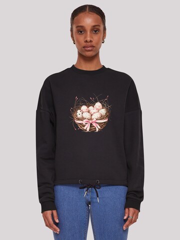F4NT4STIC Sweatshirt 'Osterei Nest Korb Dekor' in Black: front