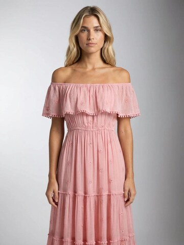 Miss June Jurk 'Robe Longue Kate' in Roze