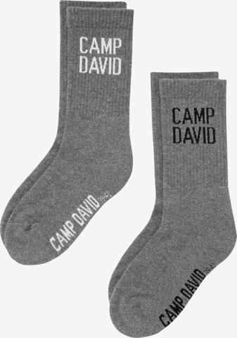 CAMP DAVID Athletic Socks in Grey: front