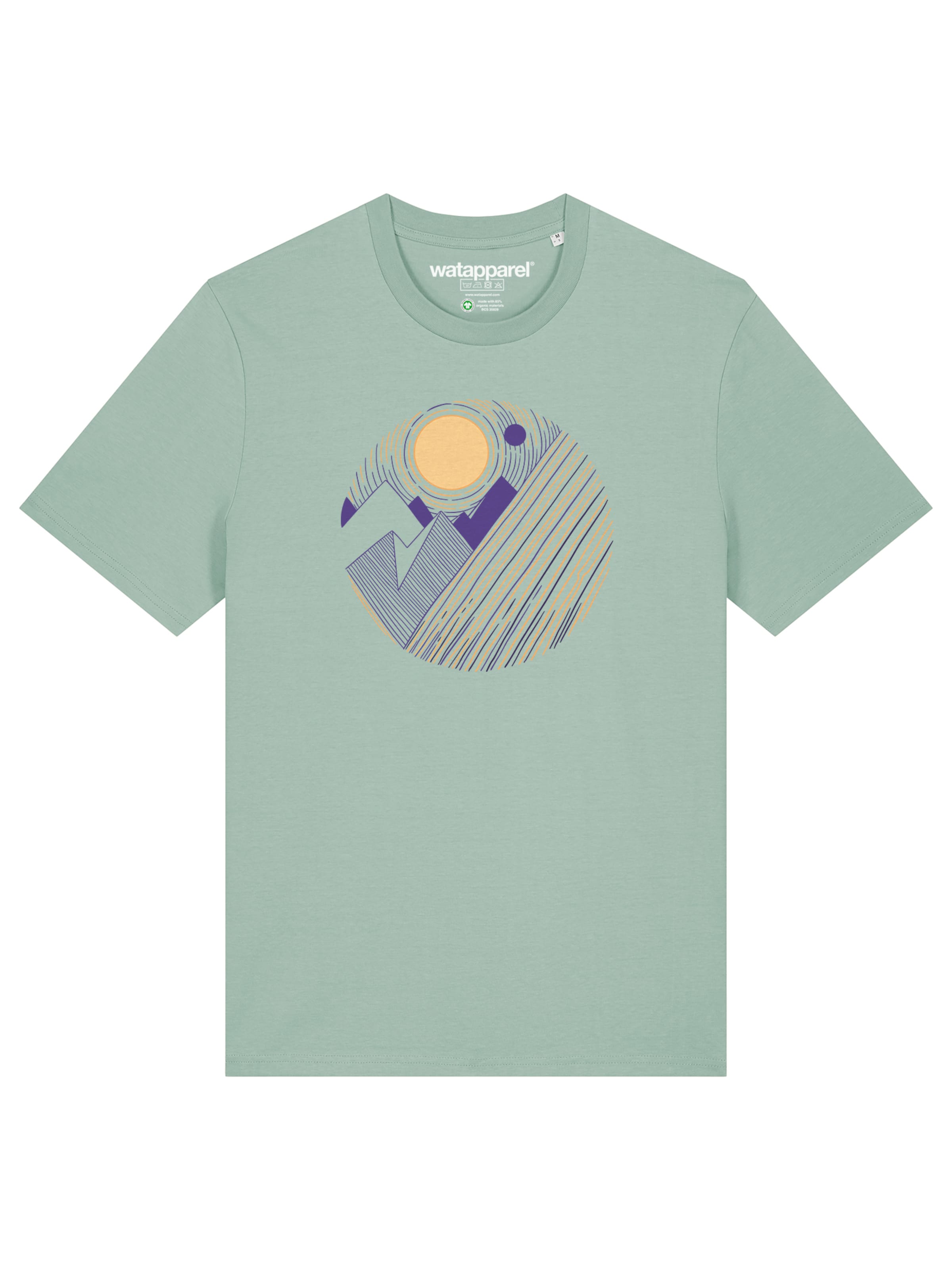 T-Shirt 'Geometric Landscape 3' Watapparel en vert : devant