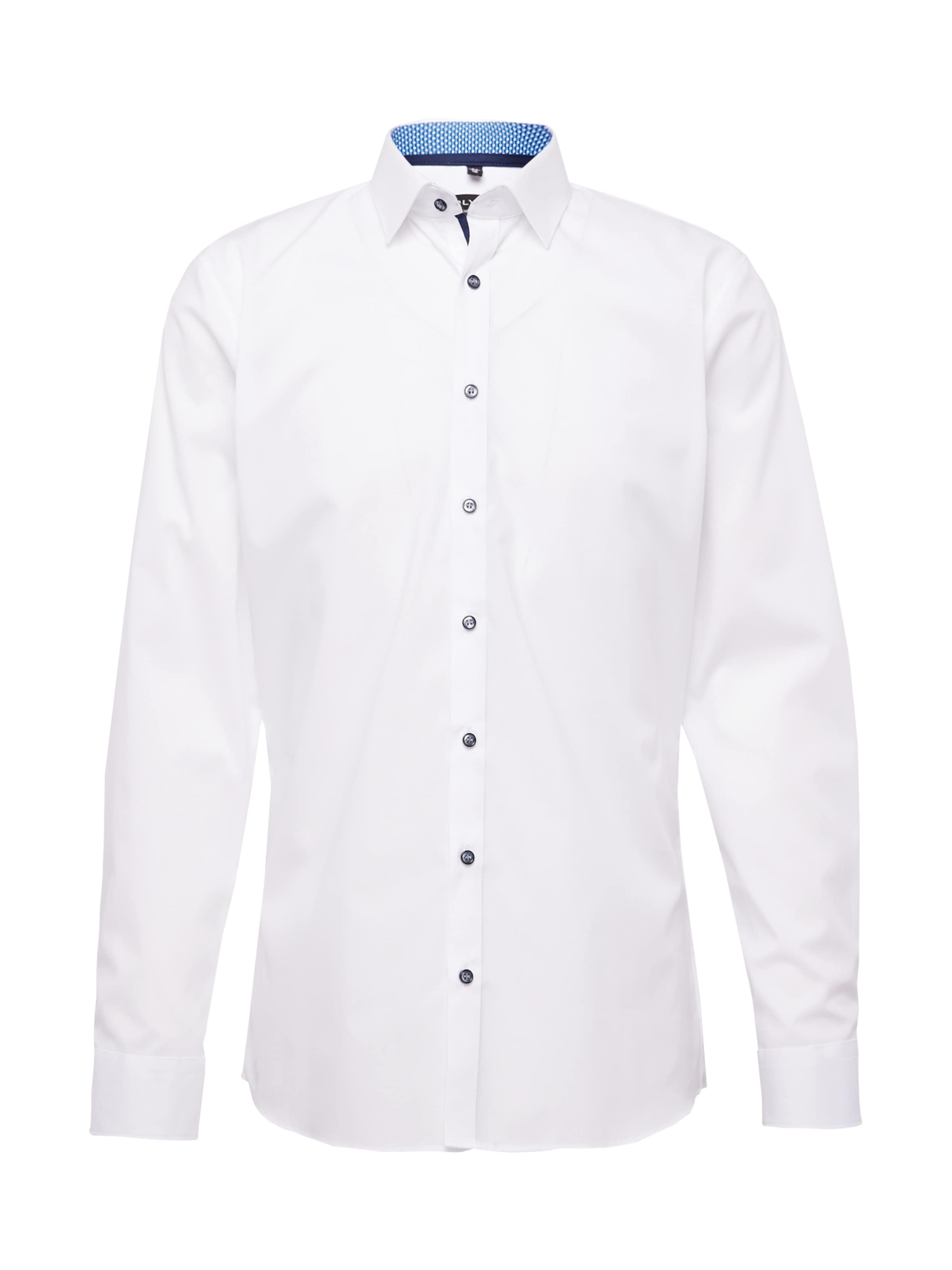 OLYMP Slim fit Skjorta 'No. 6 Six' i vit: framsida