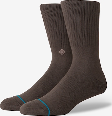 Stance Socks in Brown: front