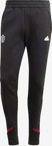 ADIDAS SPORTSWEAR Tapered Workout Pants 'Manchester United Designed for Gameday' in Black: front