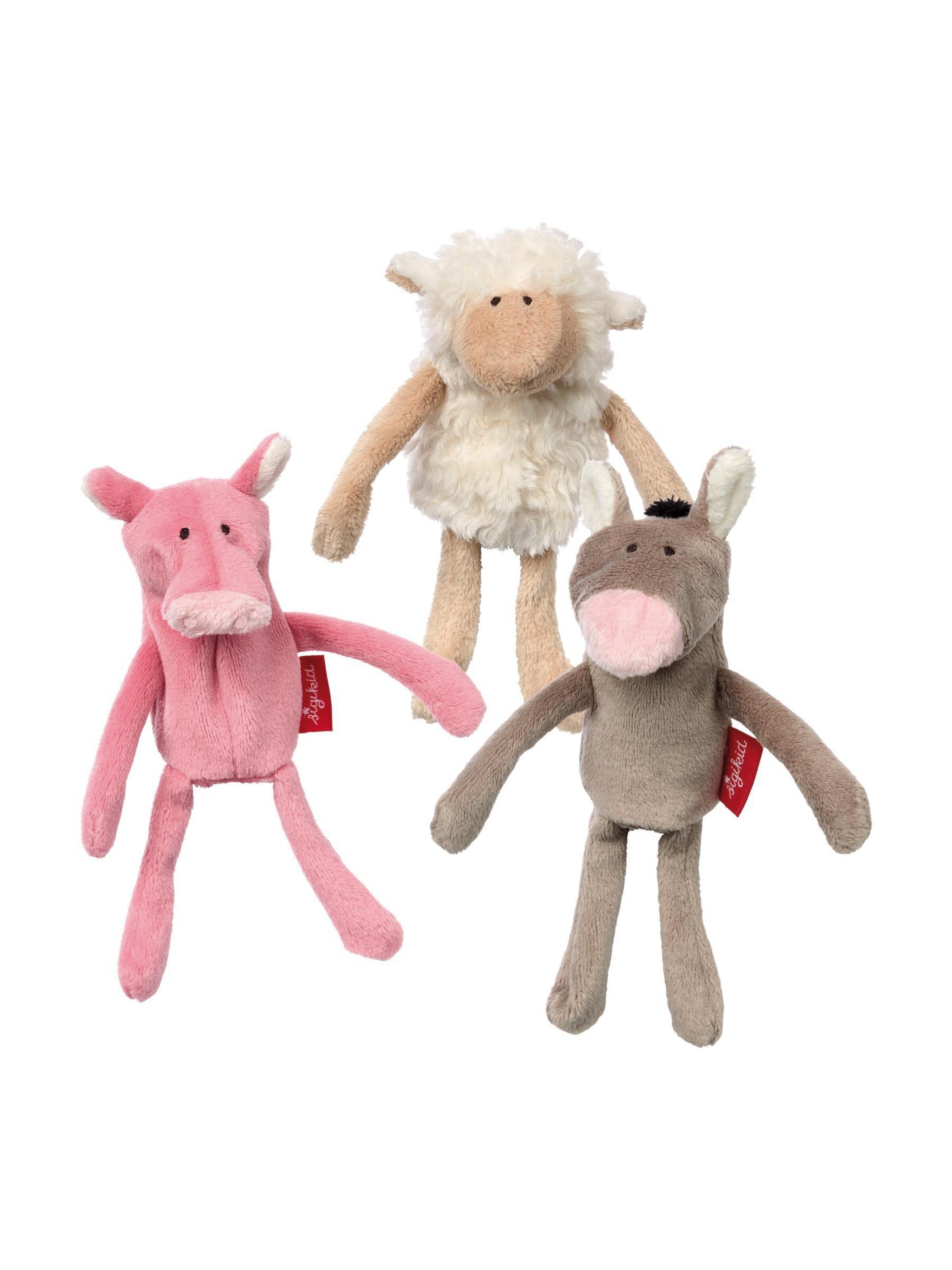SIGIKID Stuffed animals 'Fingerpuppen-Set My Little Theatre' in Brown: front