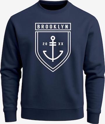 Neverless Sweatshirt 'Brooklyn Anker' in Blue: front